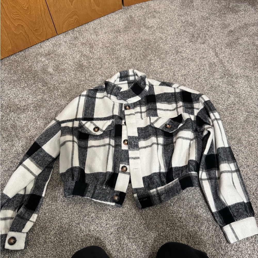 Plaid Black and White Women's Jacket